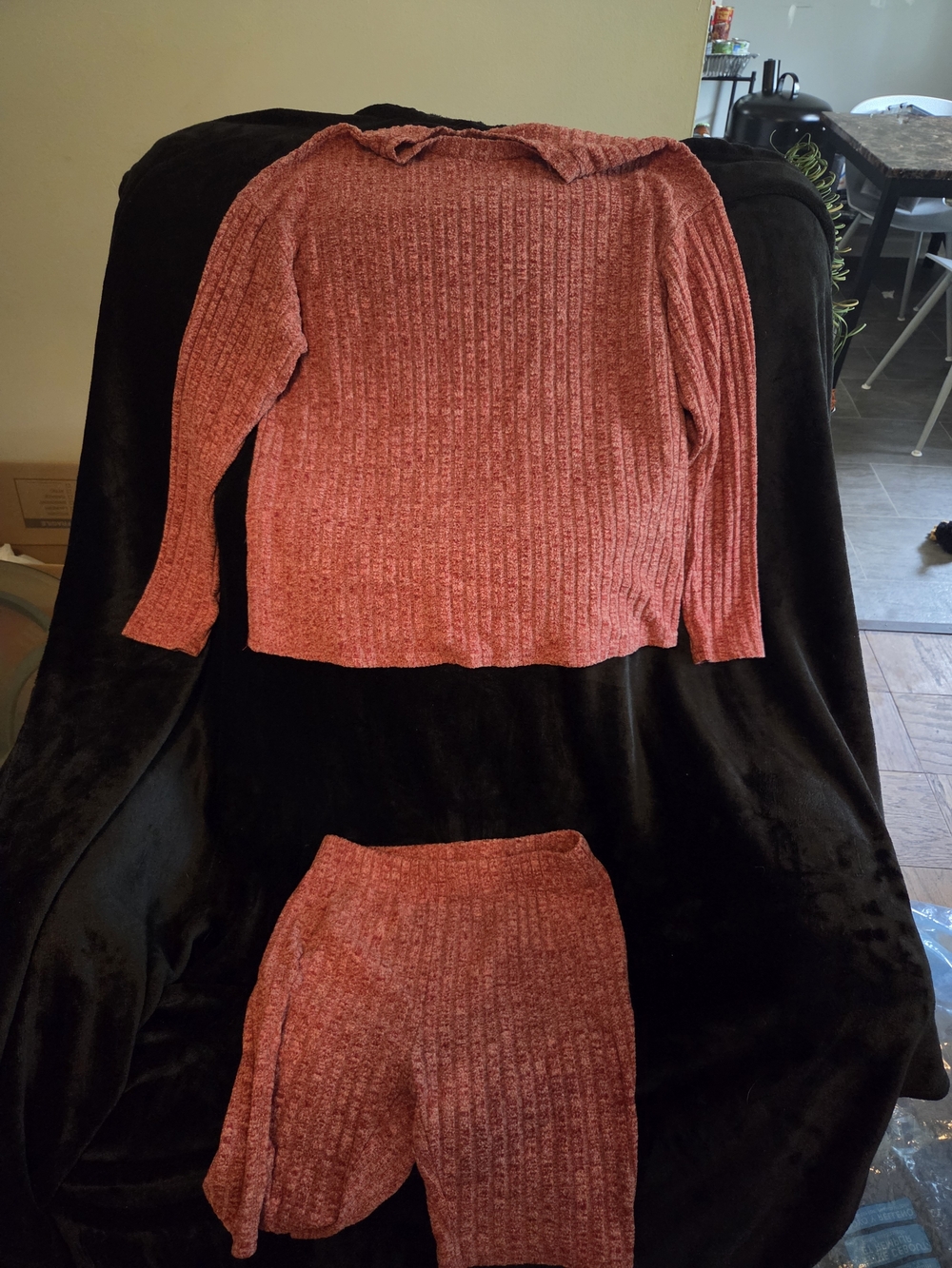 Cozy Ribbed Knit Two-Piece Set in Red